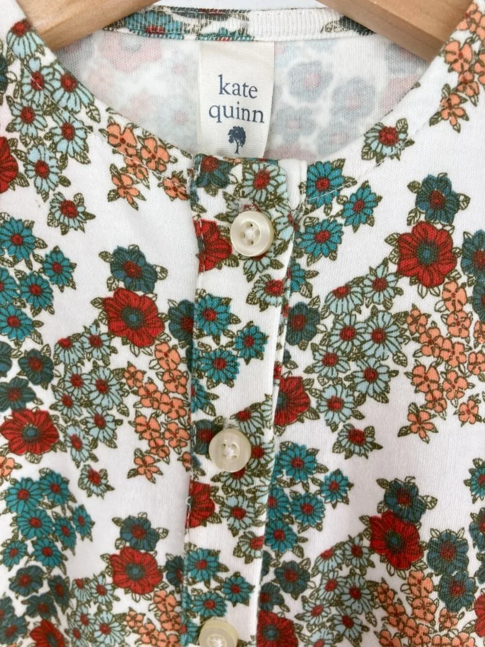 NWT Kate Quinn ruffle romper cotton fall floral long sleeve size 18-24 months